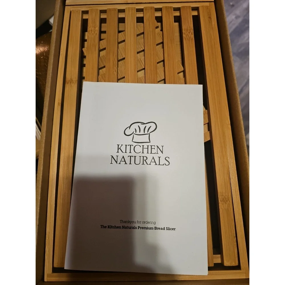 Kitchen Naturals Premium Bamboo Foldable Bread Slicer New in Box